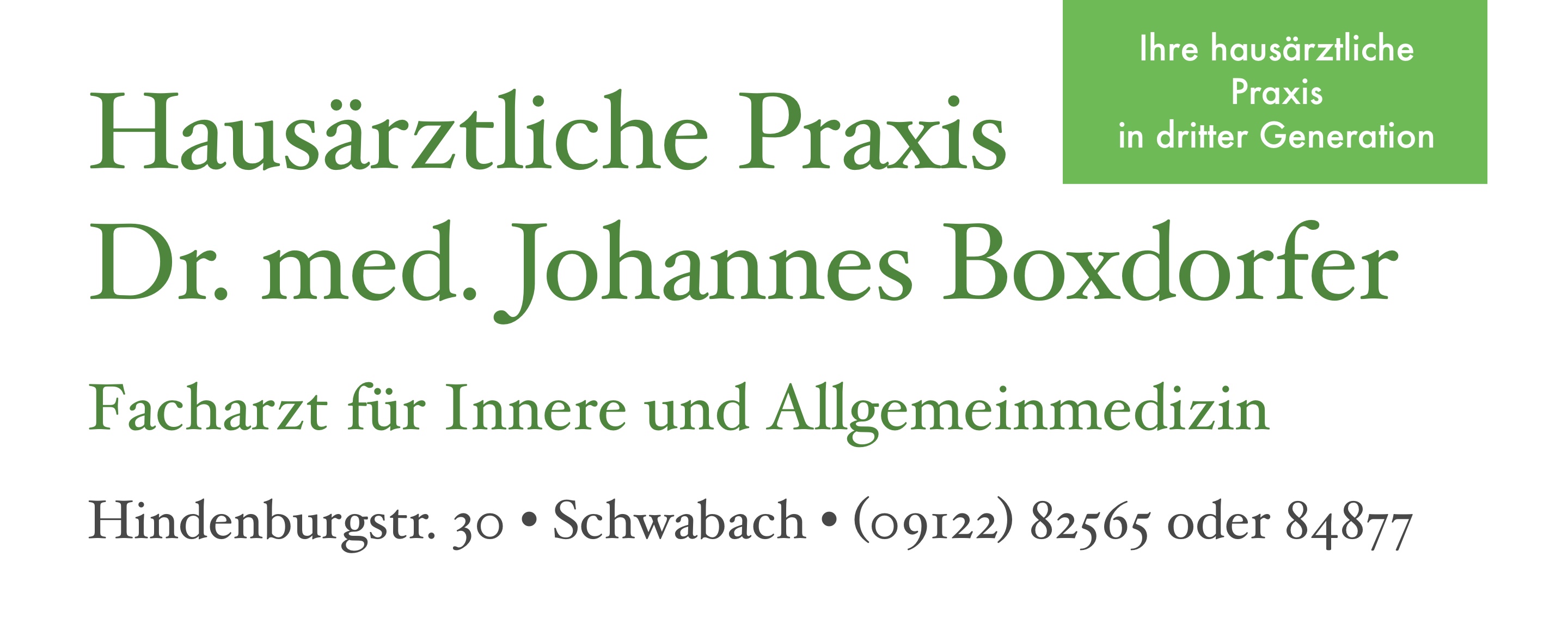 Hausärztliche Praxis Dr. med. Johannes Boxdorfer